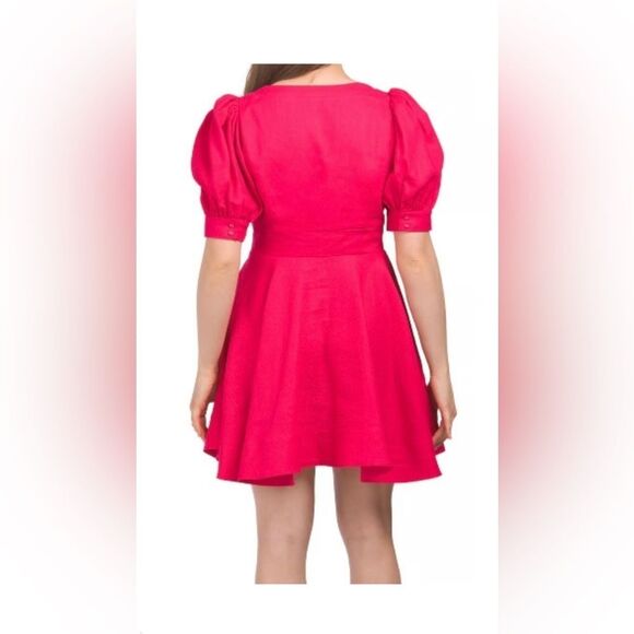 NWT House Of Harlow 1960 Magenta Puff Sleeve Mini Dress Size 4 - Picture 2 of 15